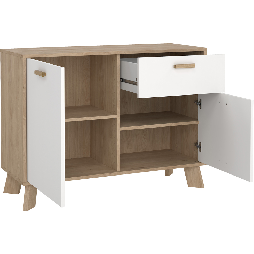 Furniture To Go 2 Door Single Drawer White and Brown Sideboard Image 4