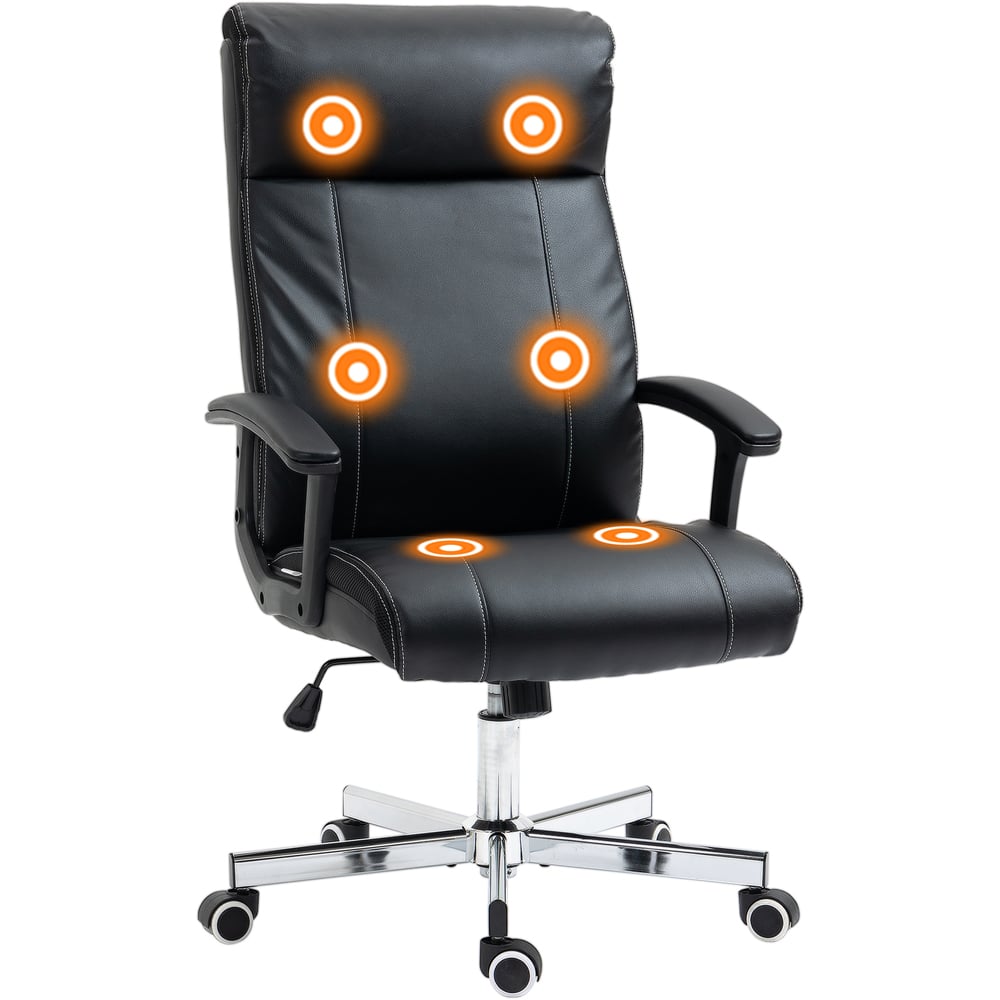 Portland Black PU Leather Tilting Massage Office Chair Computer Chair Image 2