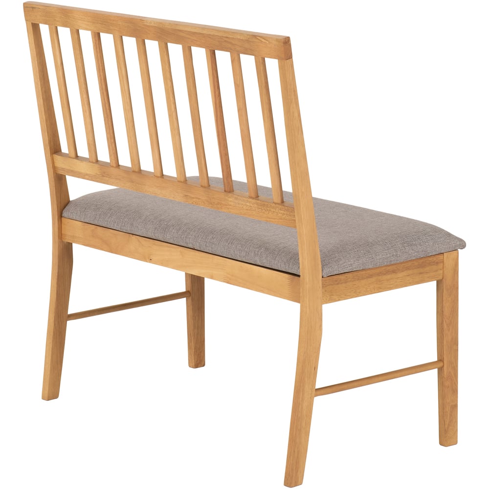 Seconique Austin Grey Fabric Oak Effect Dining Bench Image 6