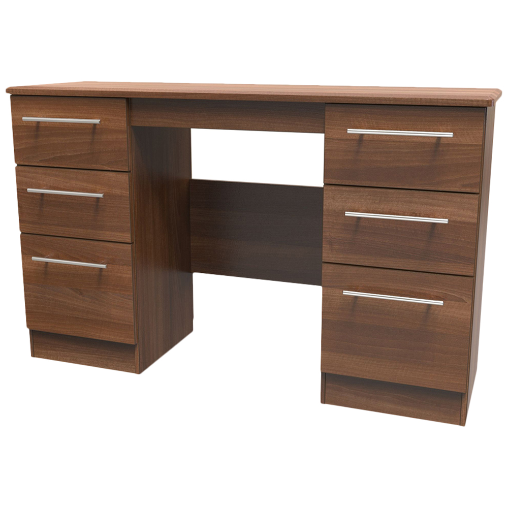Crowndale Sherwood 6 Drawer Noche Walnut Kneehole Desk Image 4