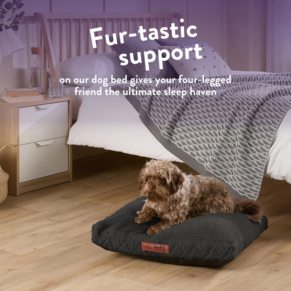 Slumberdown Small Charcoal Sherpa Pet Bed Image 2