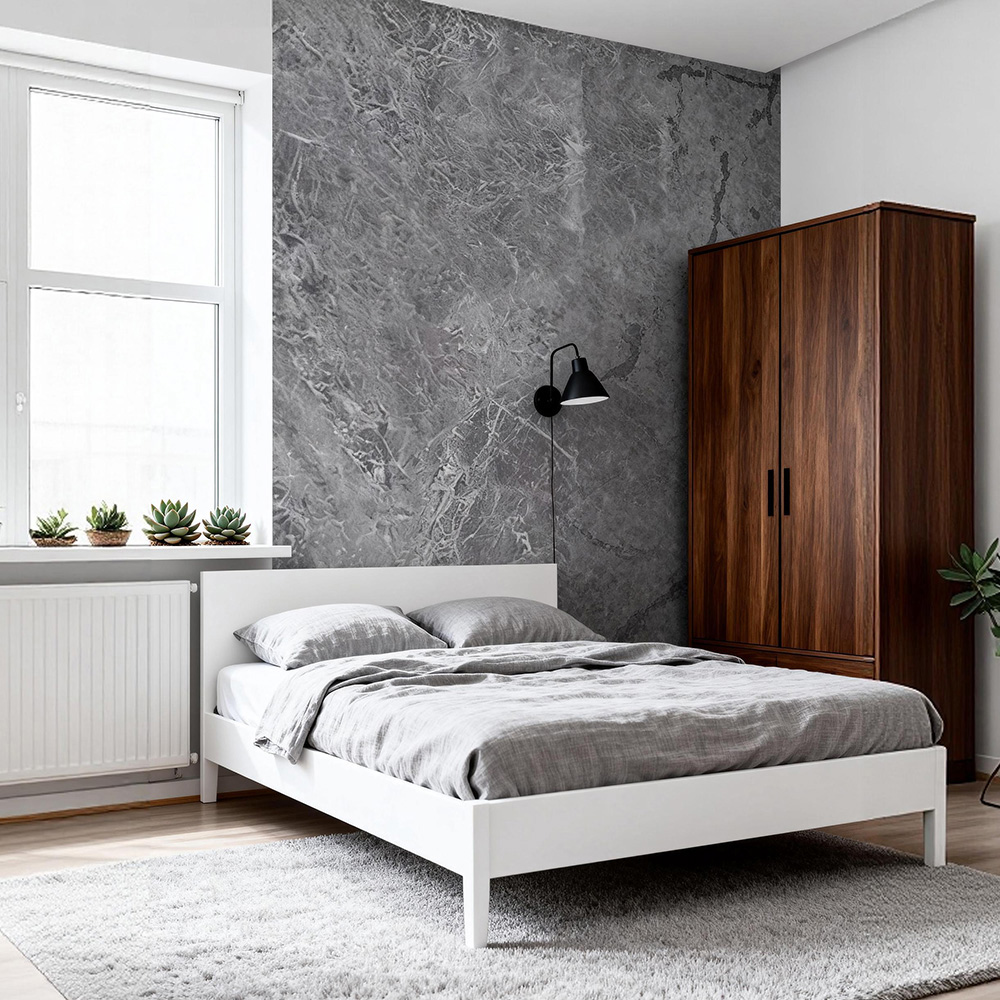 Living and Home Dark Grey Peel and Stick Marble Wall Backsplash Tile 60 x 30cm 10 Pack Image 3