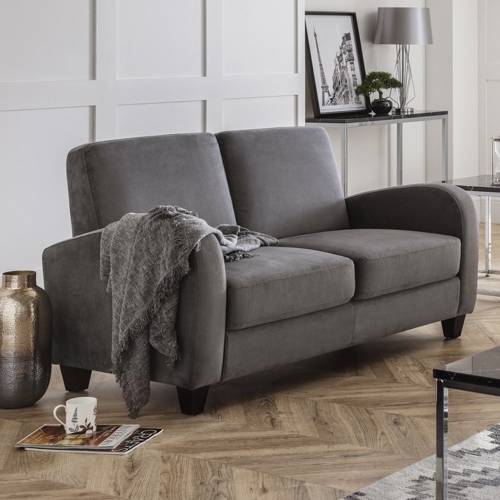 Julian Bowen Vivo 2 Seater Dusk Grey Chenille Sofa Image 3