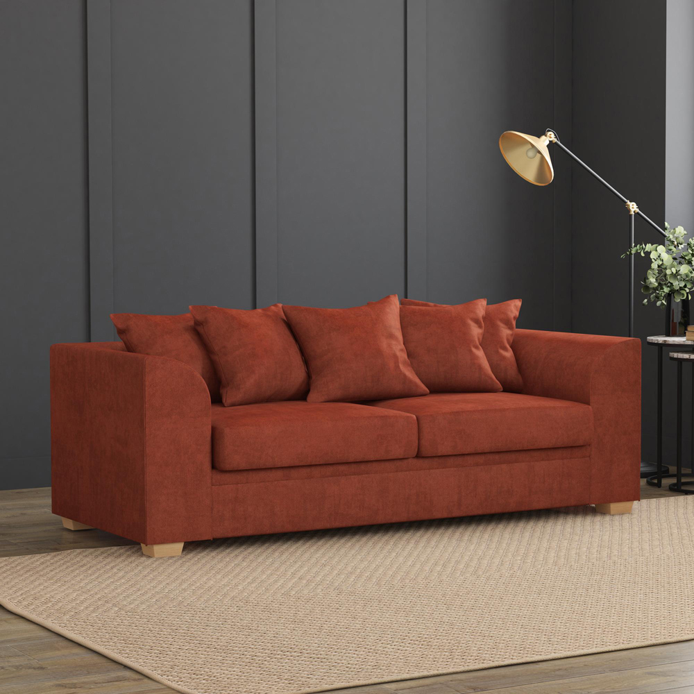 Modo 5 Seater Marmalade Plush Velvet Scatter Back Sofa Set Image 5