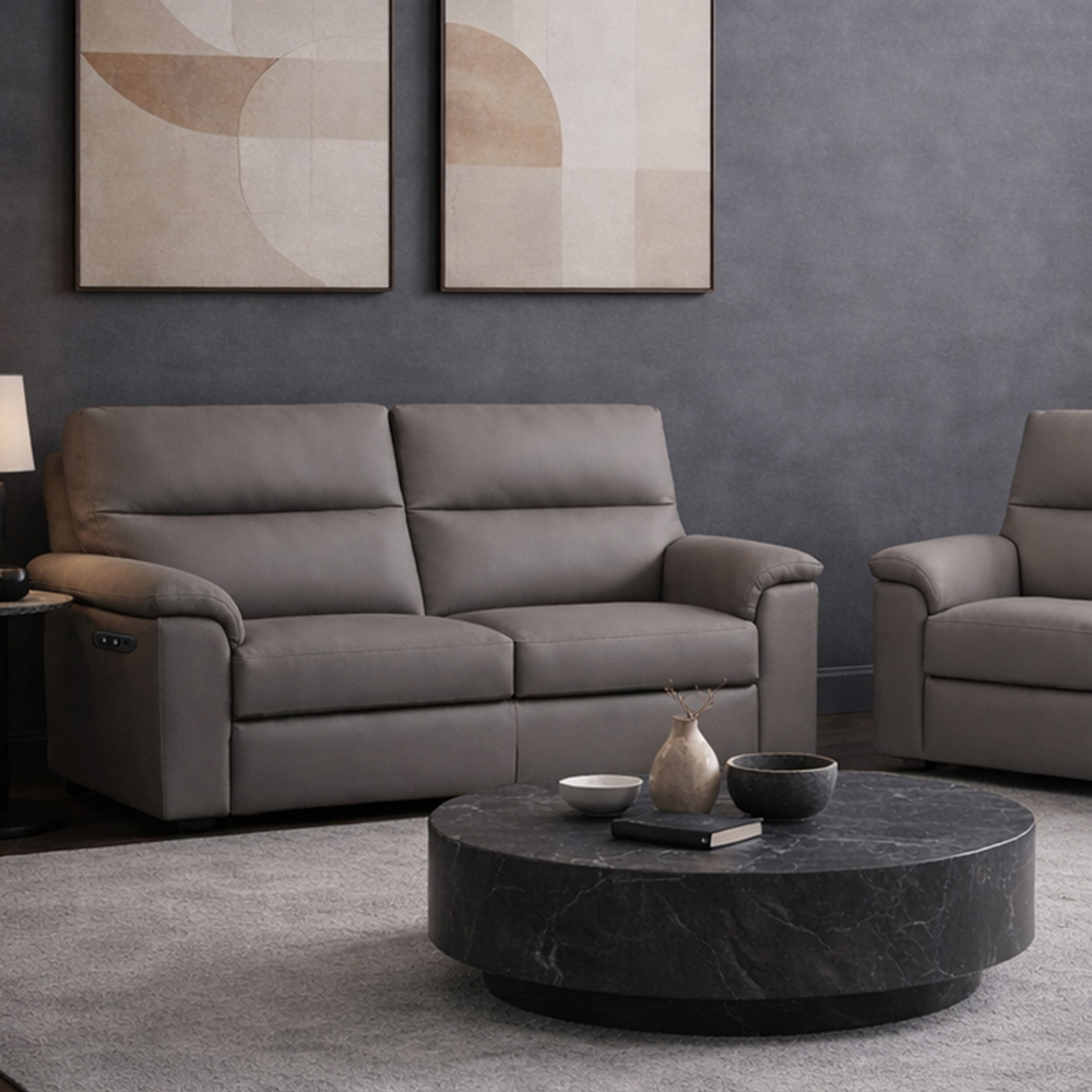 Aspire Marlowe 2 Seater Elephant Leather Power Recliner Sofa with USB Charging Image 8
