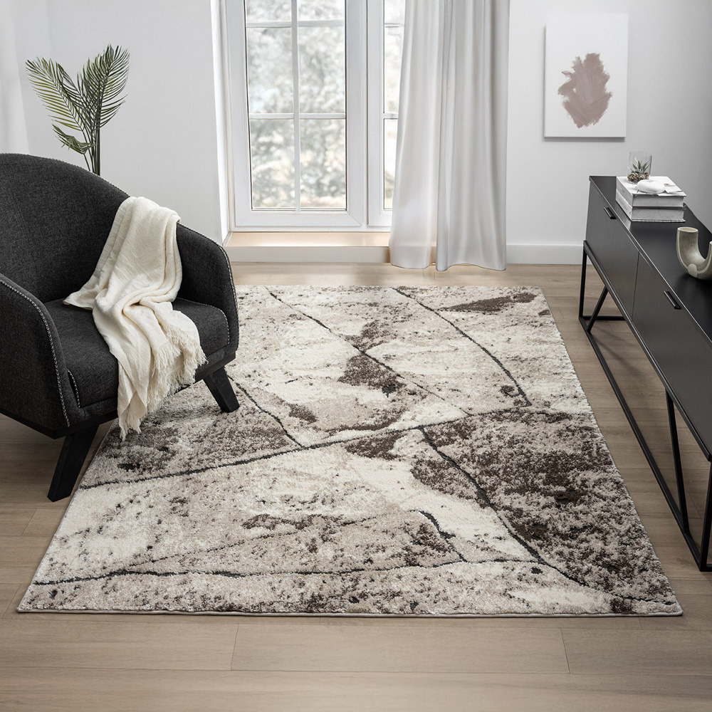 Desire Rugs Eleanor Mocha Slate Embossed Rug 200 x 290cm Image 5