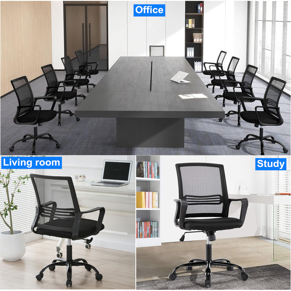 Blue Swivel Height Adjustable Mesh Back Office Chair Image 8