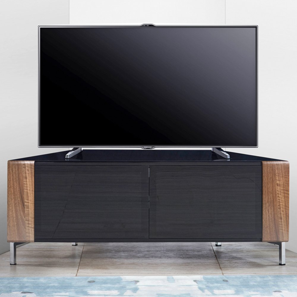 MDA Designs Corvus 2 Door Black and Walnut TV Cabinet Image 7
