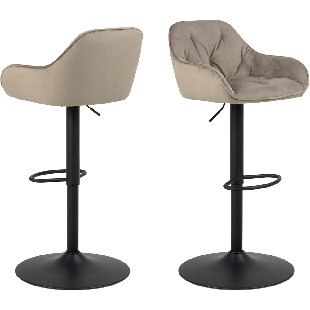 Florence Brooke Beige Height Adjustable Swivel Bar Stool Set of 2 Image 2