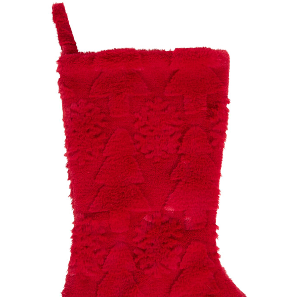 Christmas Tree Embossed StockingRed Image 2