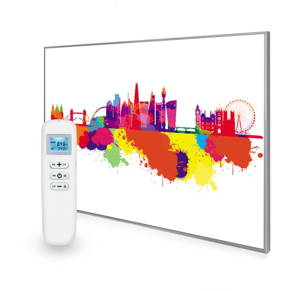 Mirrorstone Nexus London Skyline Splash Image Wi-Fi Infrared Heating Panel 1200W 995 x 1195mm Image 2