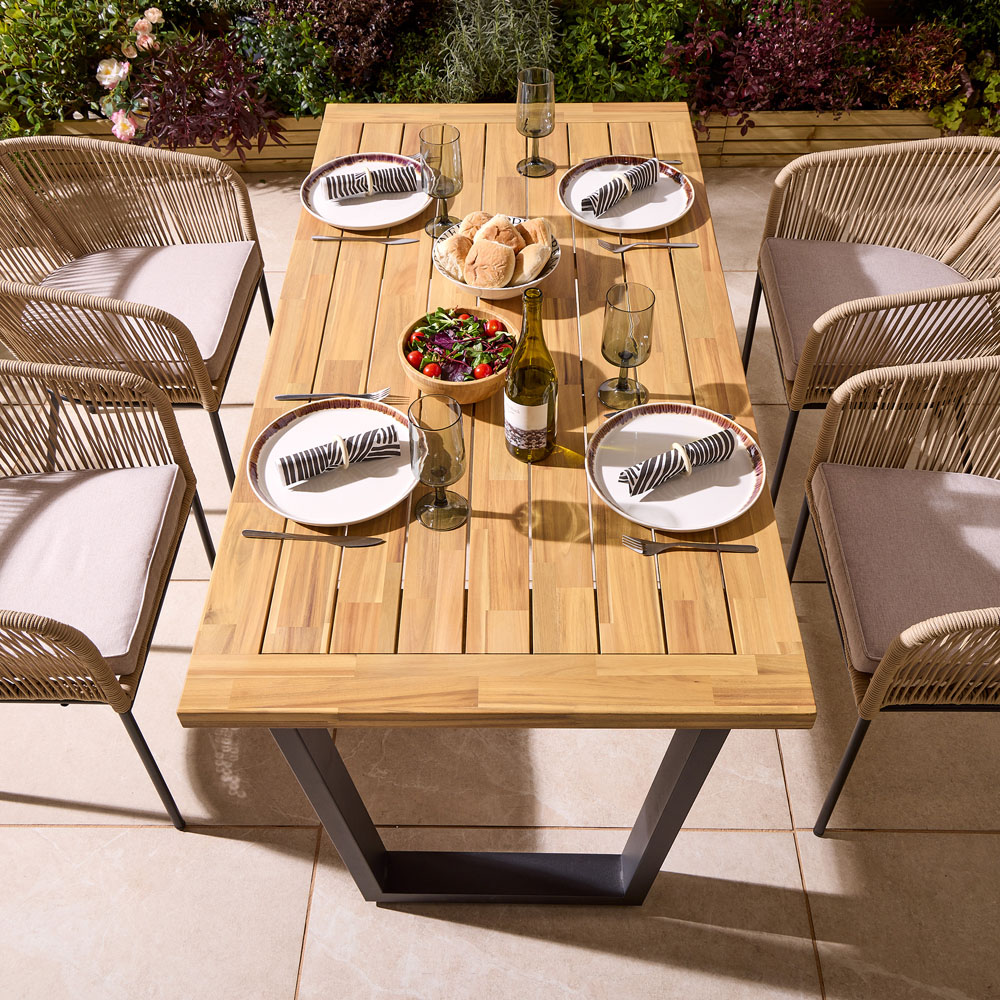Rowlinson Oslo 4 Seater Natural Dining Set Image 3