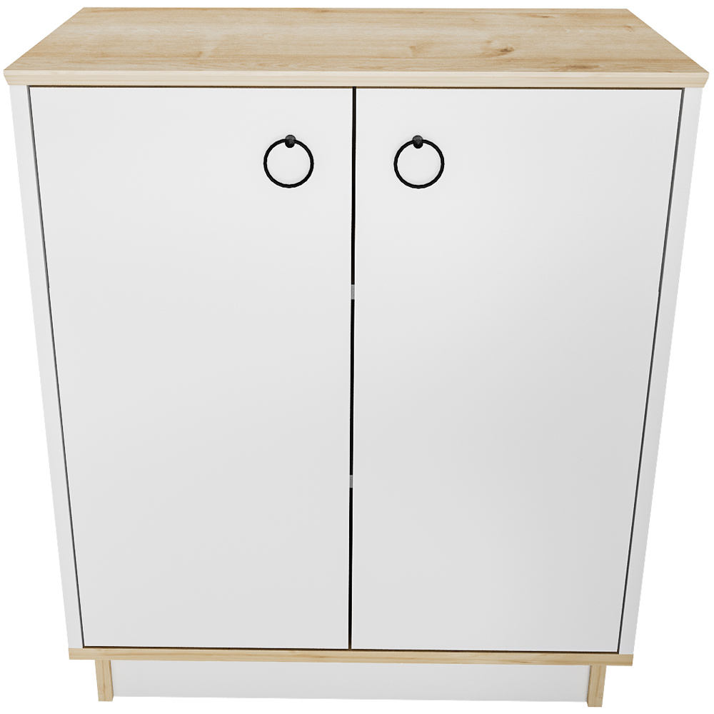 Decorotika Nuans 2 Door White and Oak Multipurpose Cabinet Image 7
