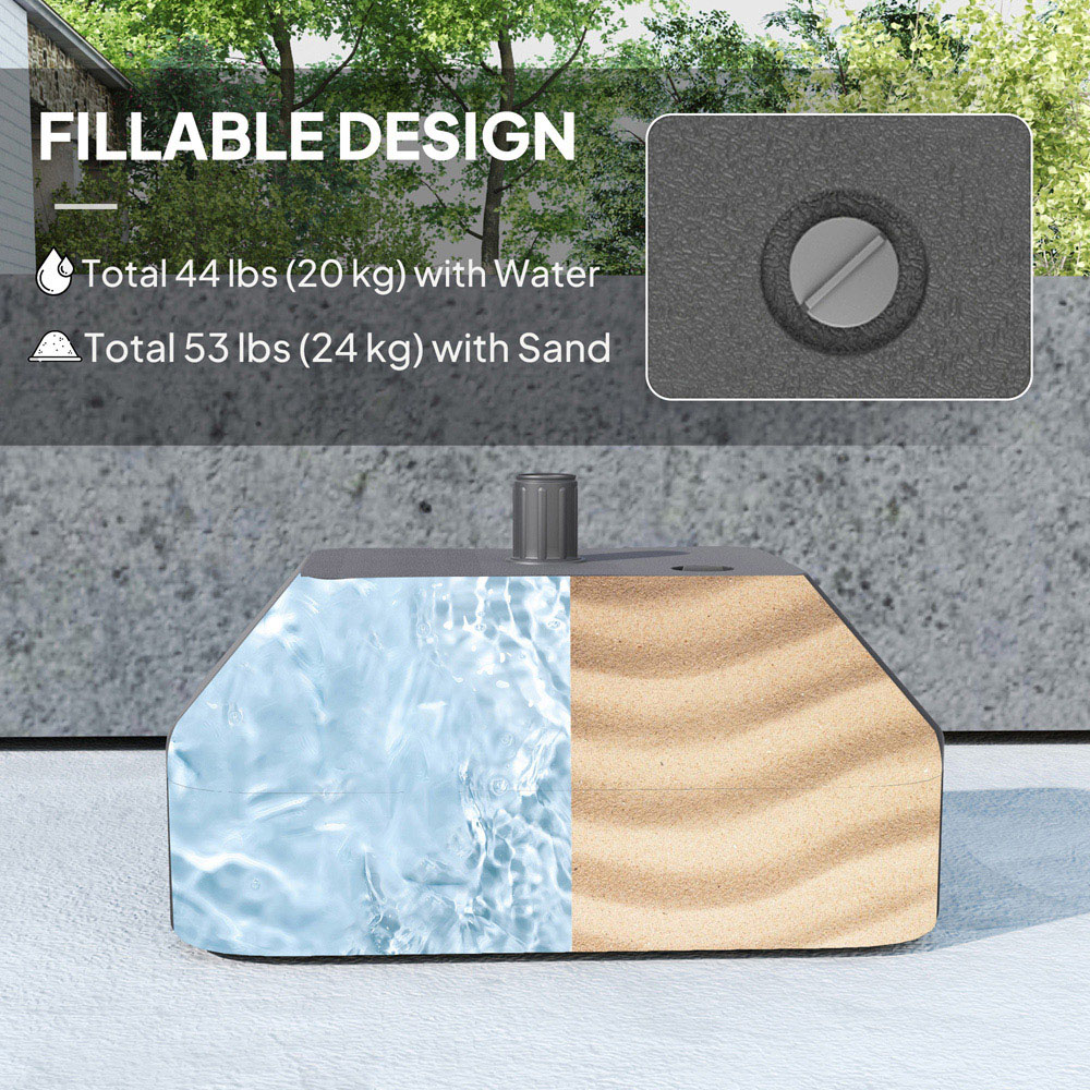 Outsunny Black Fillable Parasol Base Image 6