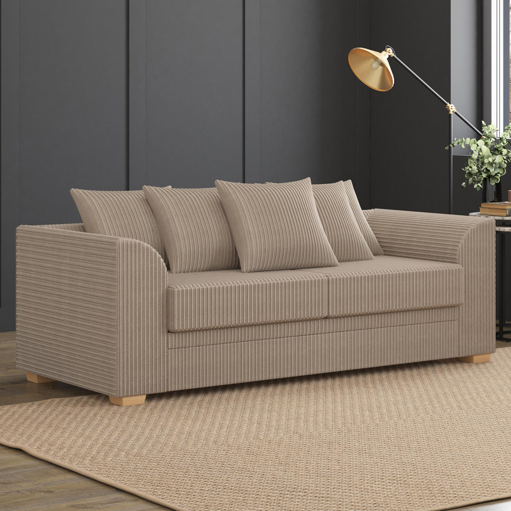 Modo 5 Seater Sable Jumbo Cord Scatter Back Sofa Set Image 5