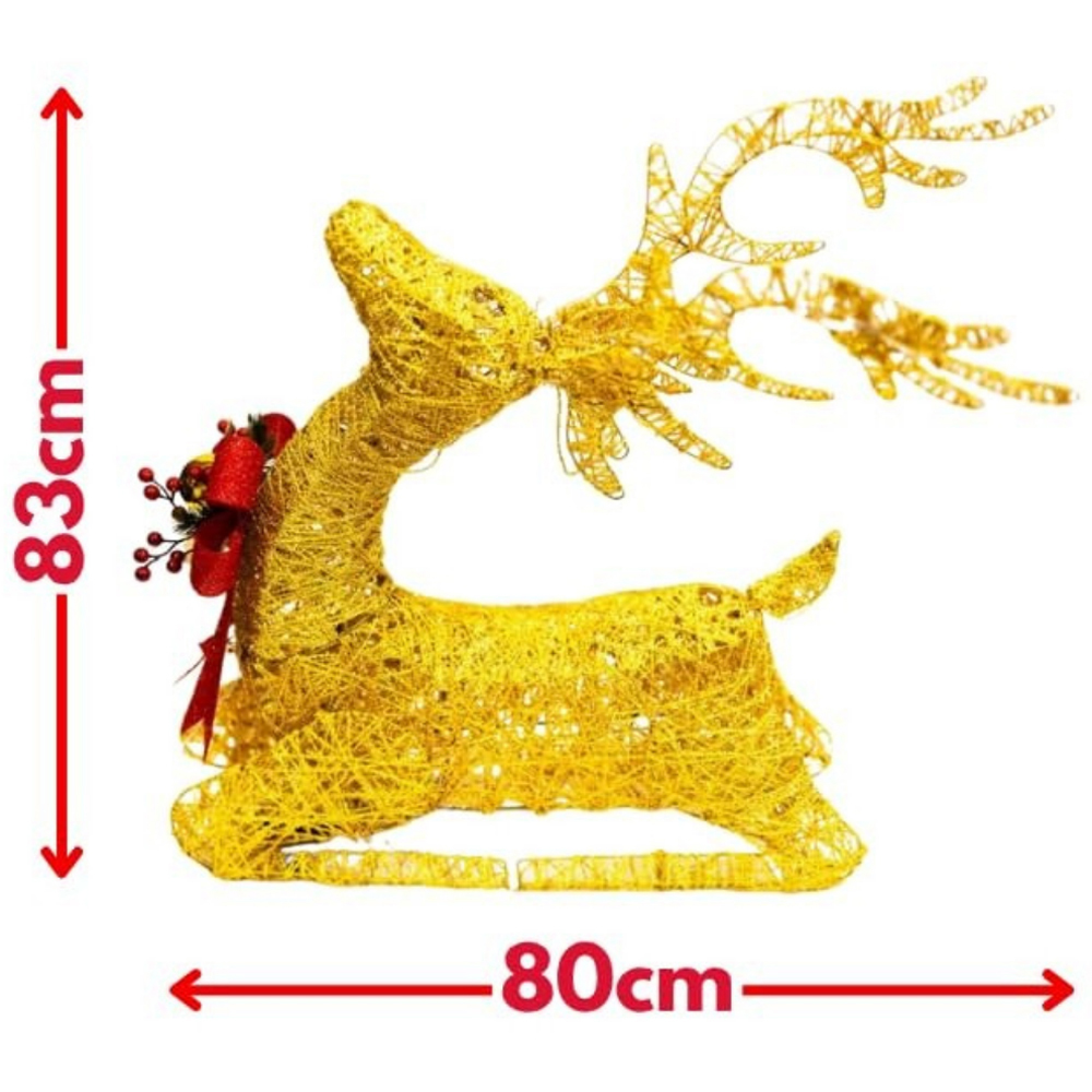 Marco Paul 80 Warm White LED Sitting Reindeer Light Up Christmas Decoration Image 3