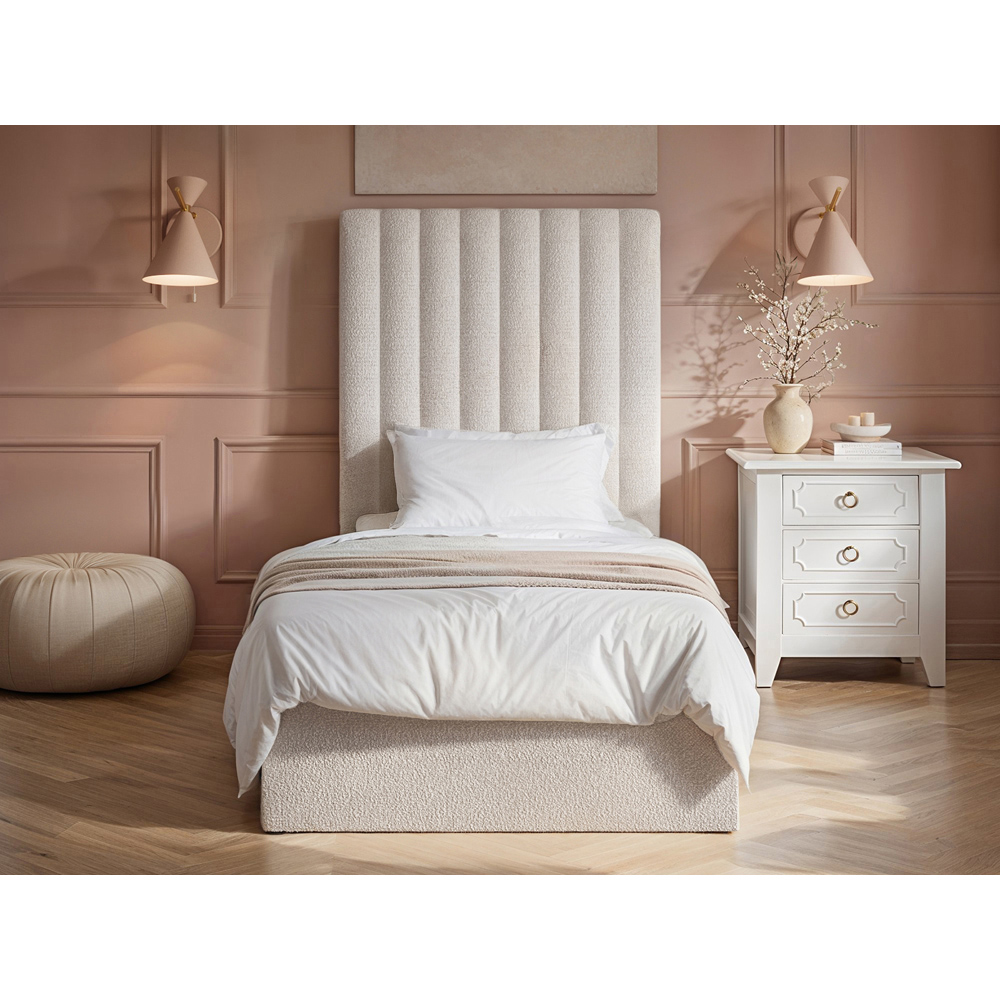 Solace+Co Everley Single Cream Boucle Ottoman Bed Image 5