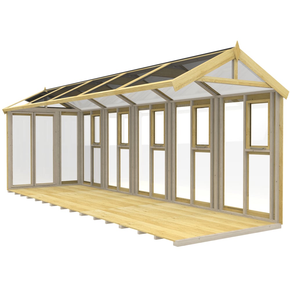 DIY Sheds Pressure Treated Tongue and Groove Timber and Glass 6 x 20ft Greenhouse Image 4