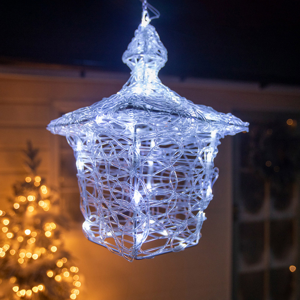 The Christmas Centre 40 LED Soft Acrylic Hanging Lantern 35cm Image 4