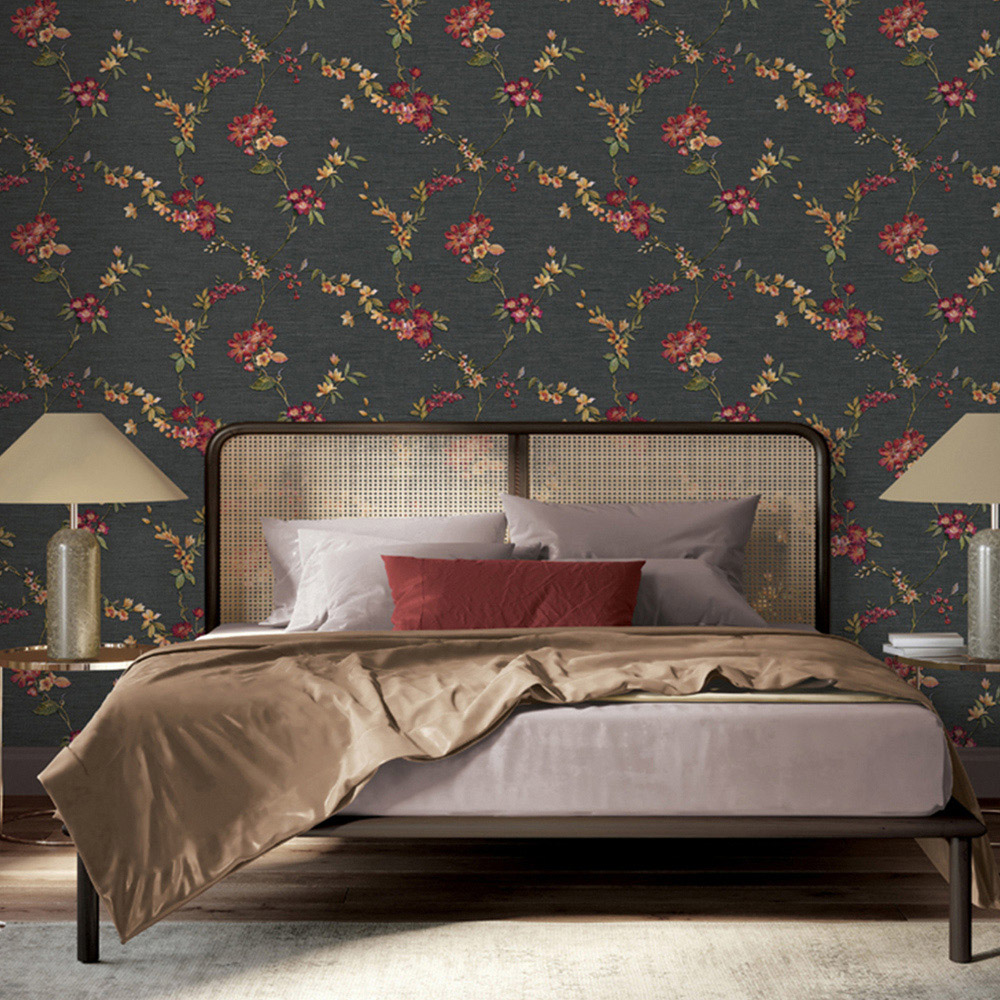 Design ID Flower Trail Black Wallpaper Image 2