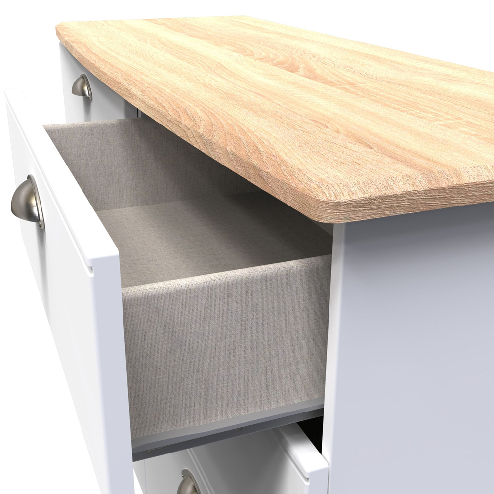 Crowndale Victoria 6 Drawer White Ash and Oak Chest of Drawers Image 6