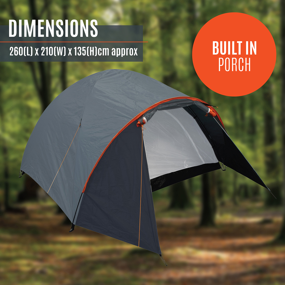 Milestone Camping 4 Person Super Dome Tent Charcoal Image 9