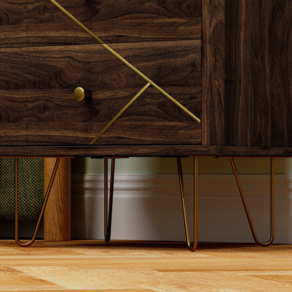 Portland 2 Drawer Brown Bedside Table Set of 2 Image 4