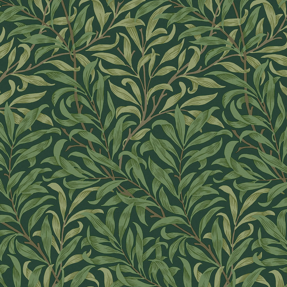William Morris At Home Willow Bough Deep Green Wallpaper Image 1