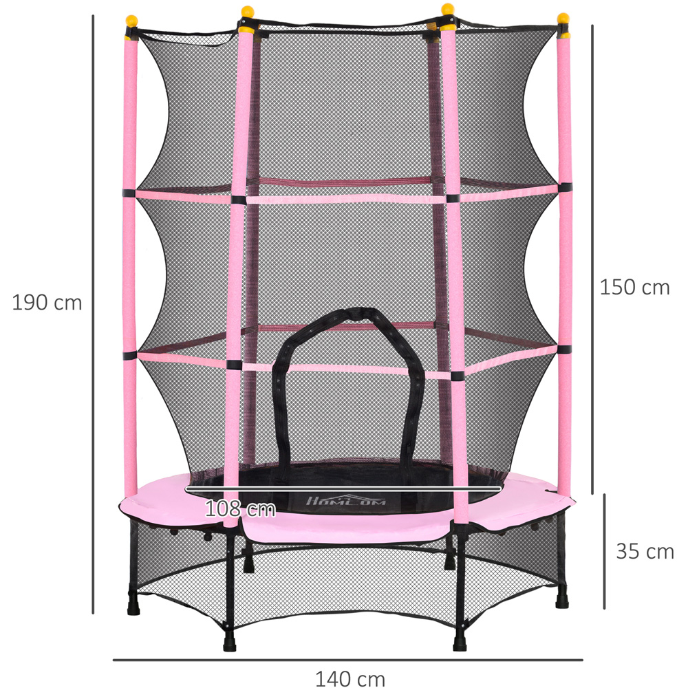 Tommy Toys Kids 4.6ft Pink Trampoline with Safety Enclosure Image 7