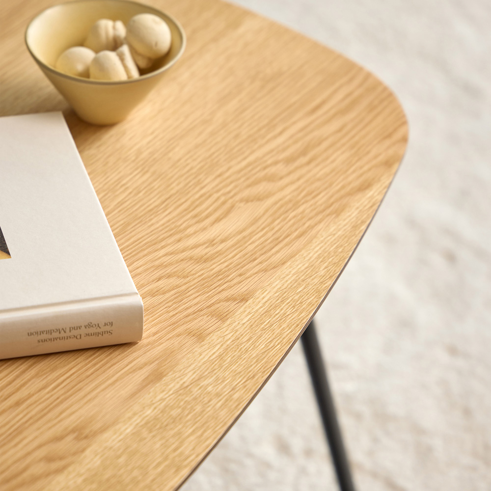 Florence Caracas Oak and Matt Black Rectangular Coffee Table Image 4