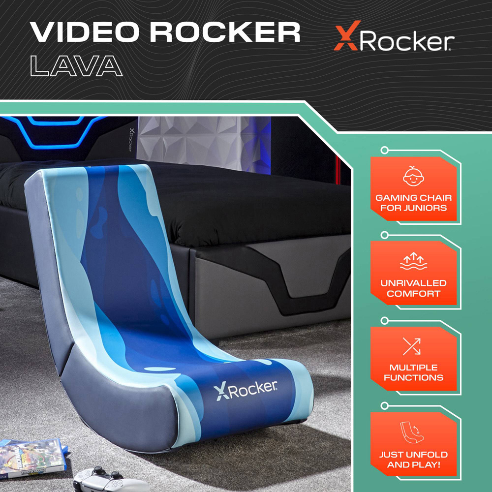 X Rocker Video Rocker Lava Blue Kids Gaming Chair Image 2