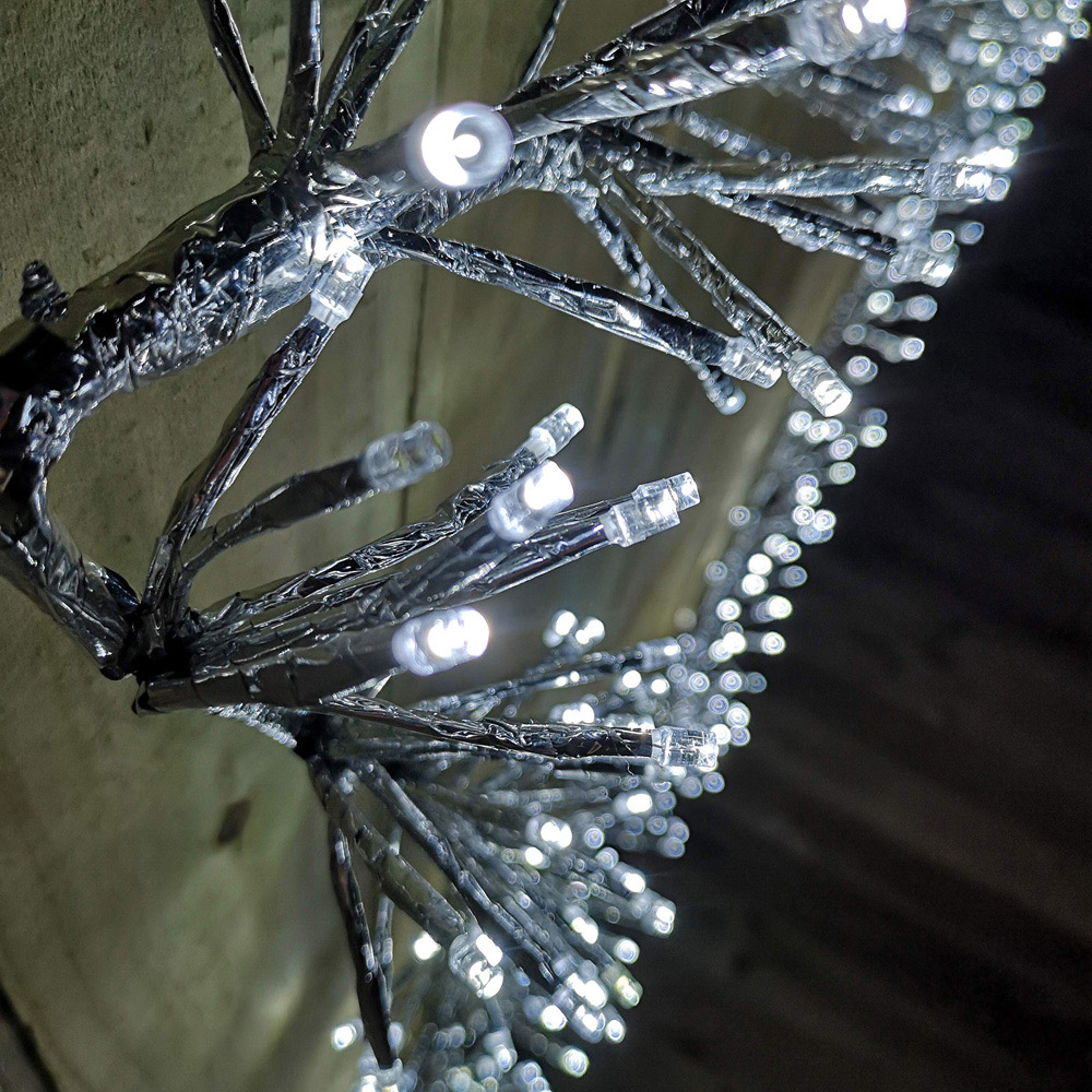 Premier 480 White LED Silver Star Christmas Cluster Light 120cm Image 7