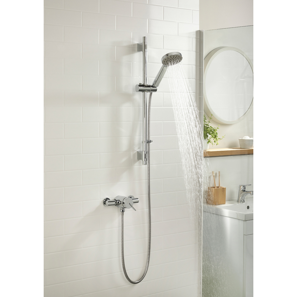 Bristan Sonique Chrome Thermostatic Exposed Shower Valve with Single-Function Handset. Image 5