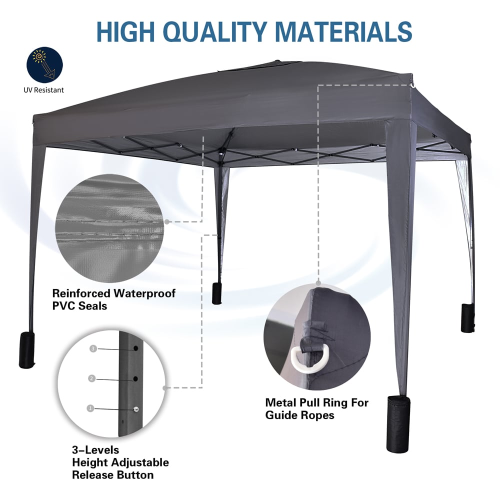 Grey Pop Up Outdoor Gazebo 2 x 2m Image 8