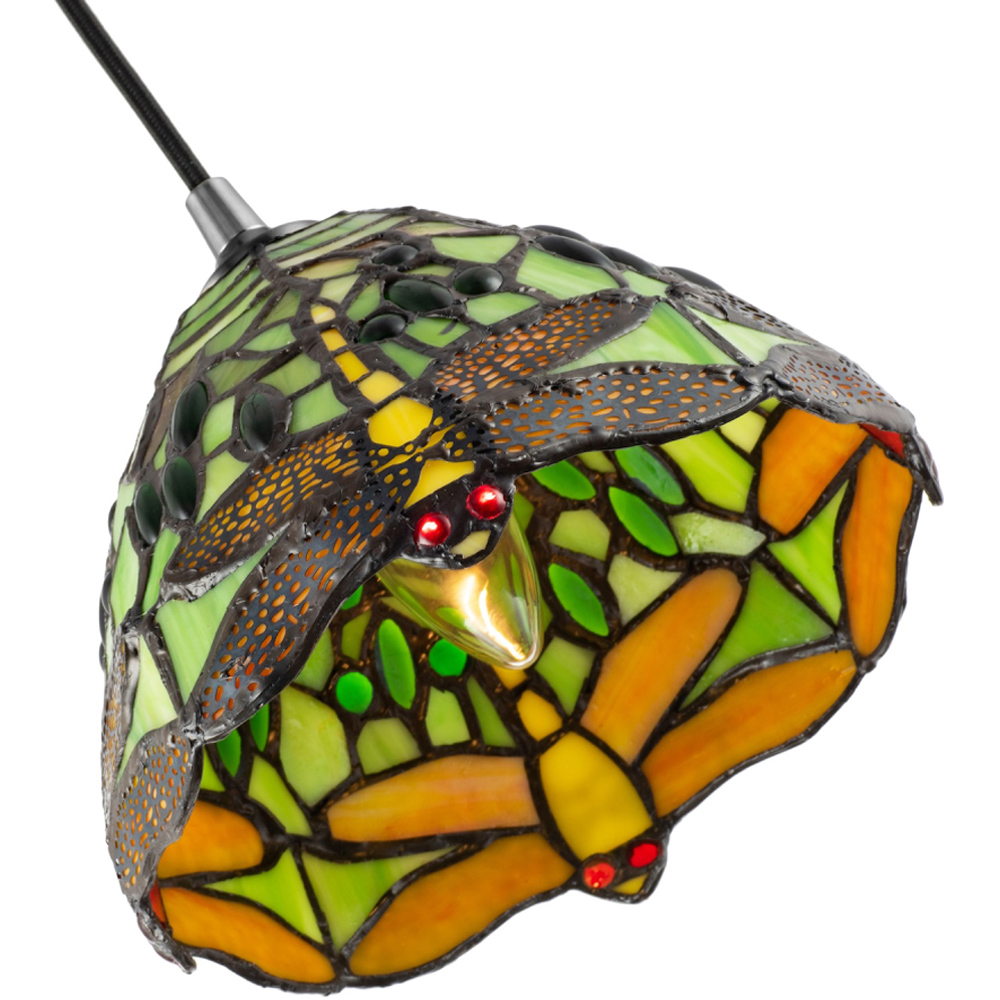 Happy Homewares Green Stained Glass Dragonfly Tiffany Pendant Lighting Shade Image 5