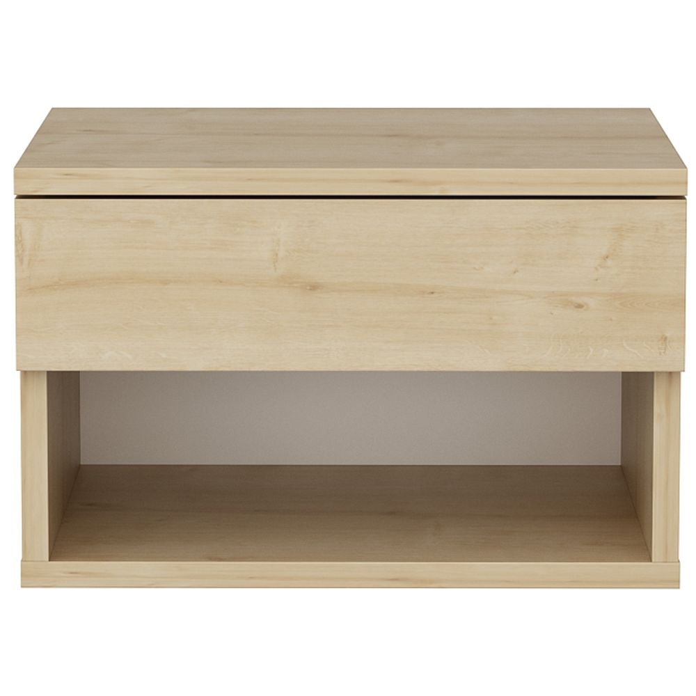 Decorotika Jamot Single Drawer Oak Floating Bedside Table Image 3