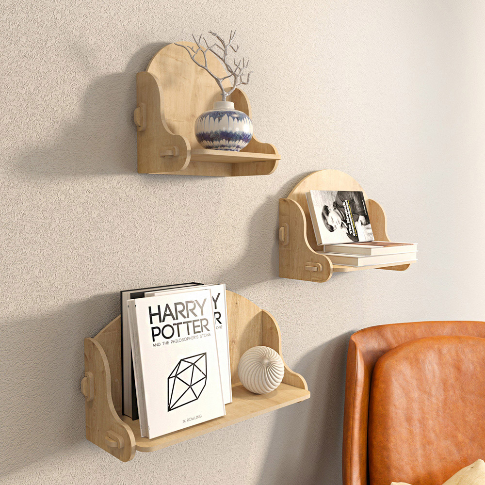 Decorotika Silya Set of 3 Wall Mounted Shelves Image 4