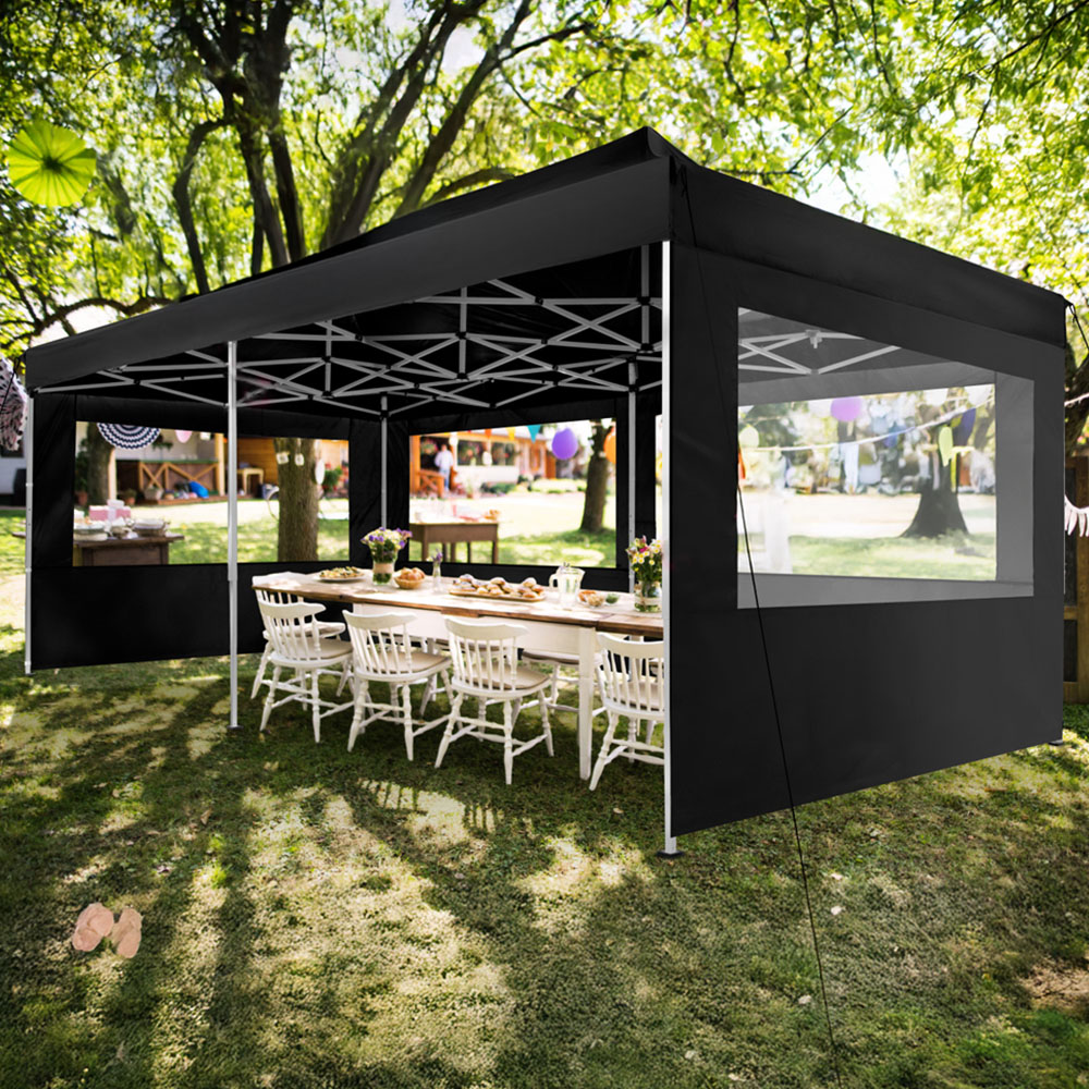 tectake Viola 6 x 3m Black Gazebo Image 1