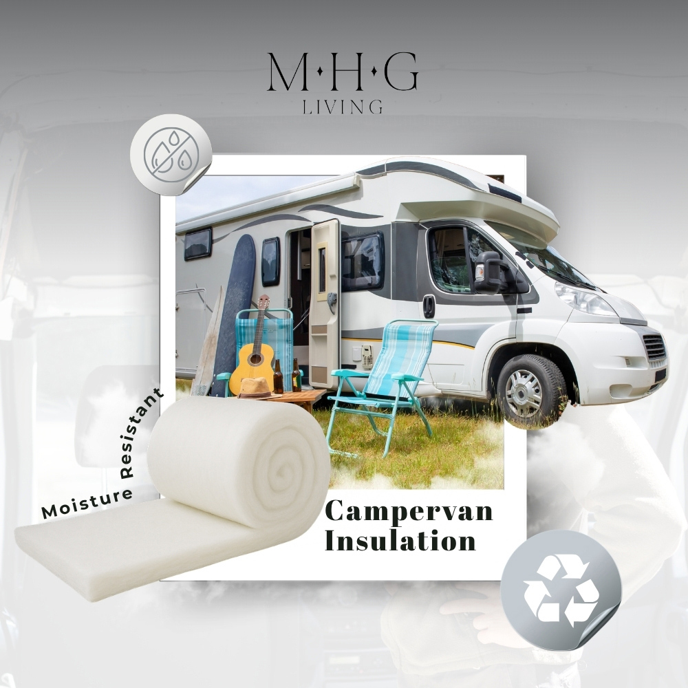 MHG Living White Non-Itch Polyester Thermal Lining Campervan Insulation Roll 8m x 570 x 110mm Image 3