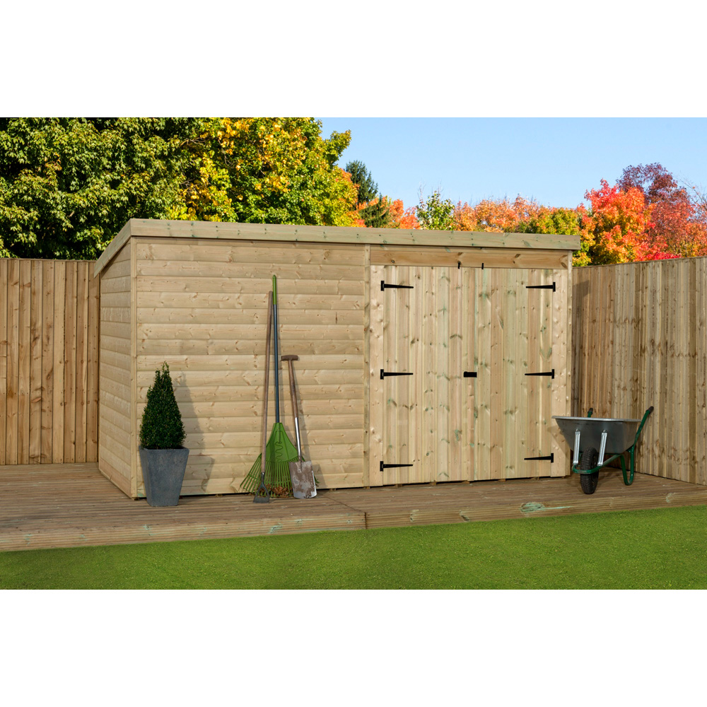 Empire Sheds 4000 14 x 3ft Double Door Tongue and Groove Pent Garden Shed Image 3