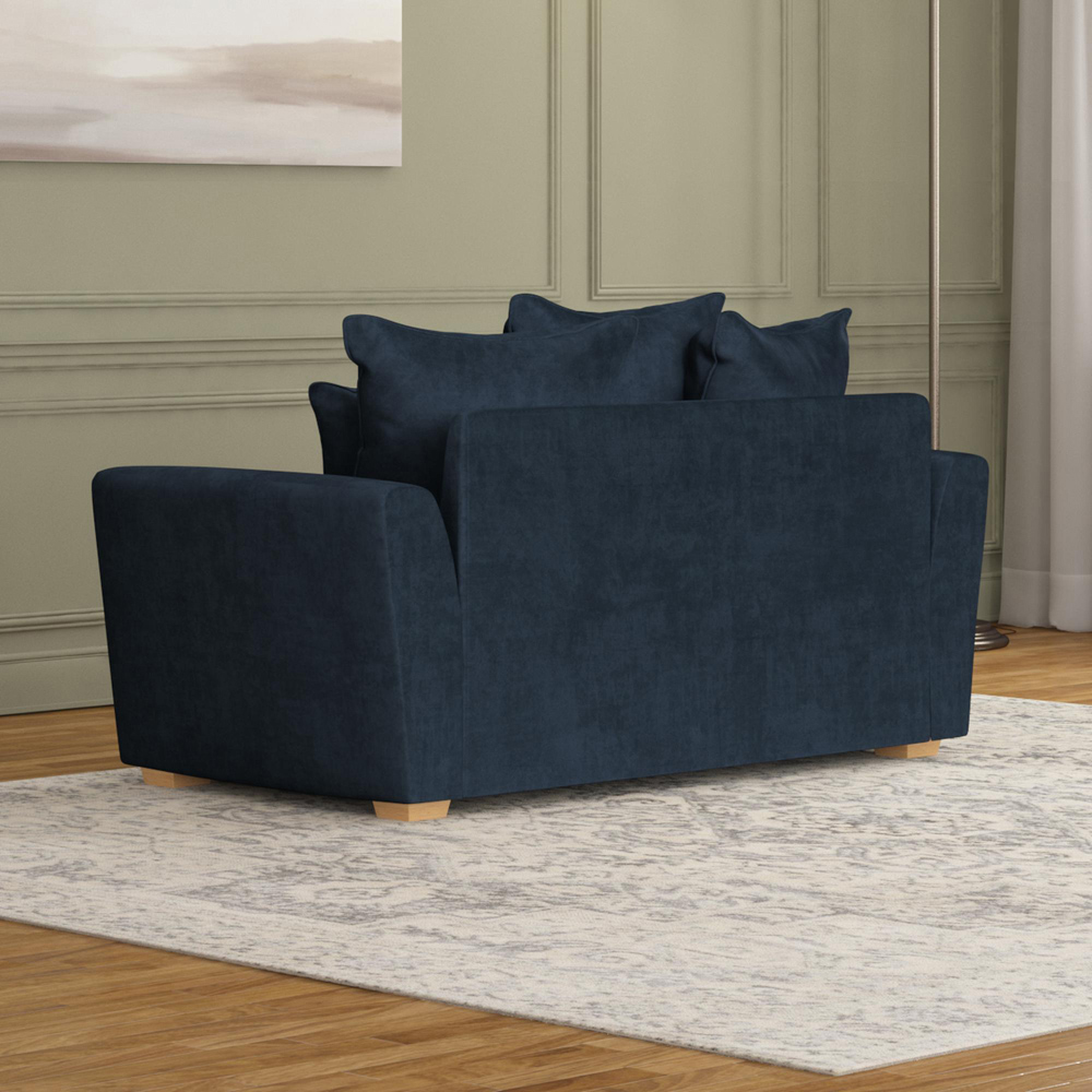 Wendleberry 2 Seater Royal Blue Plush Velvet Scatter Back Sofa Image 6