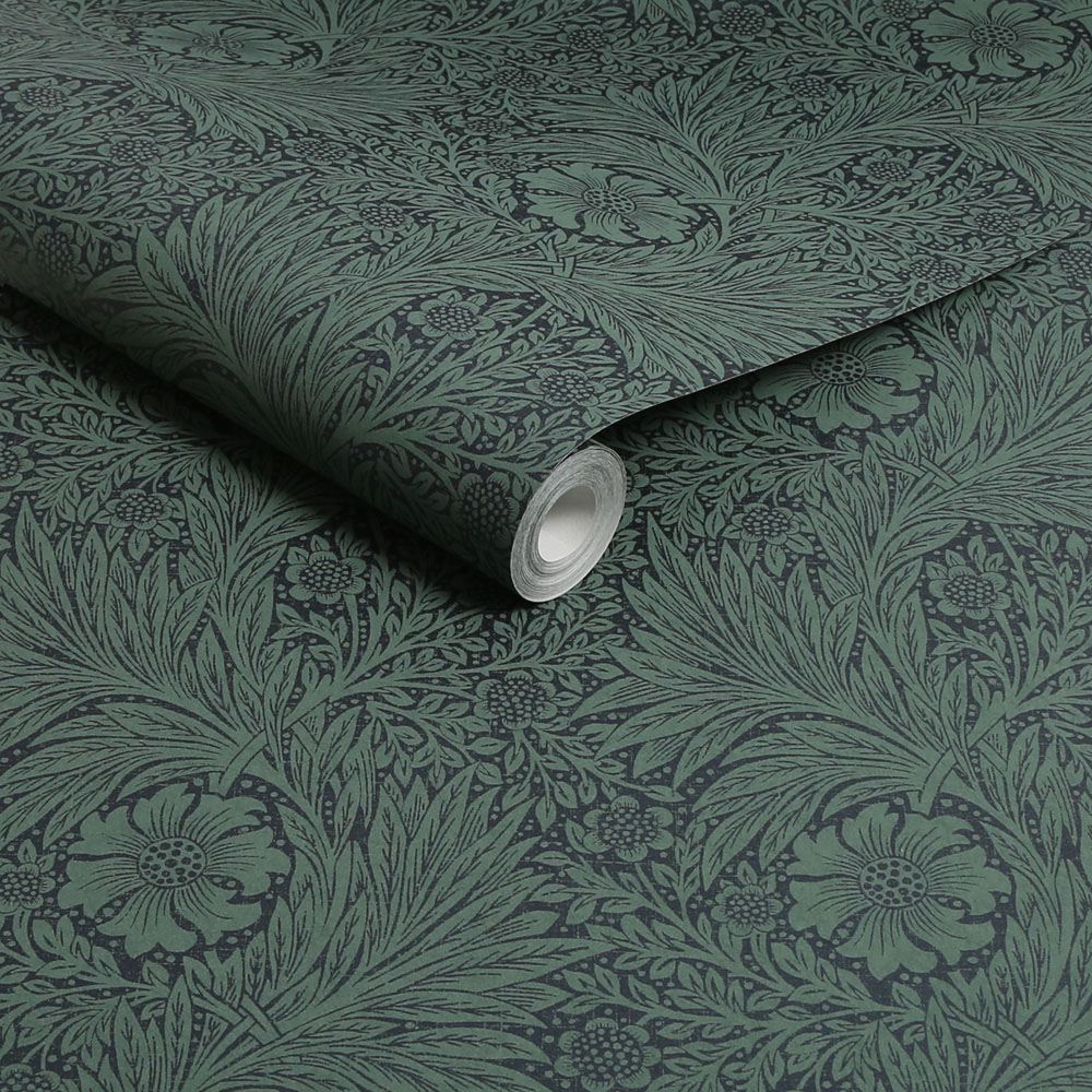 William Morris At Home Marigold Fibrous Green Wallpaper Image 2