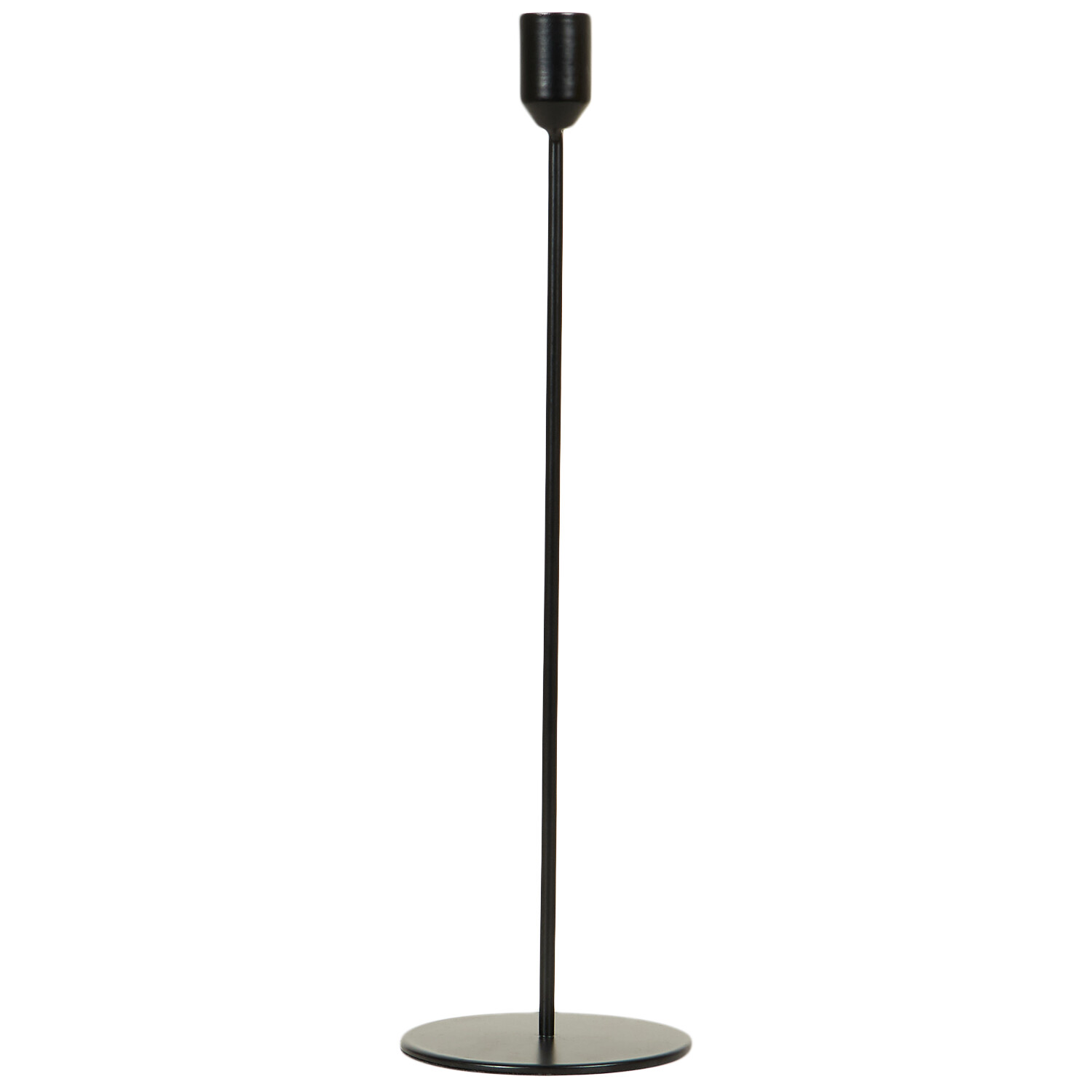 Set of 3 Noir Taper Candle Holders - Black Image 2