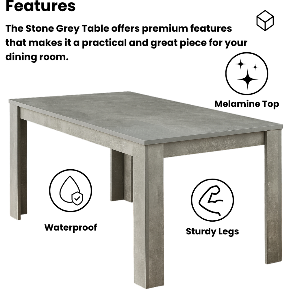 Portland Velvet 4 Seater Dining Set Stone Grey and Grey Image 5