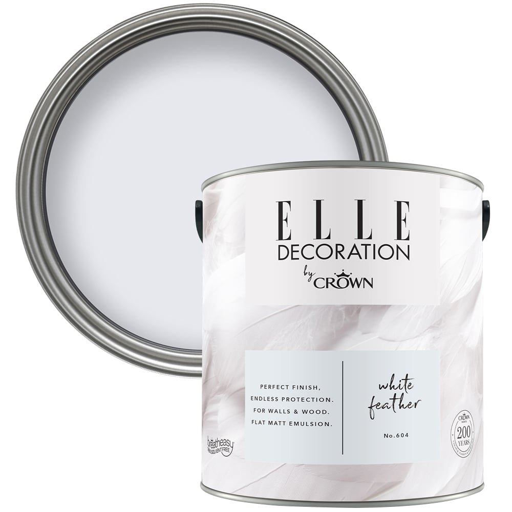 Elle Decoration White Feather 604 Flat Matt Emulsion Paint 2.5L Image 1