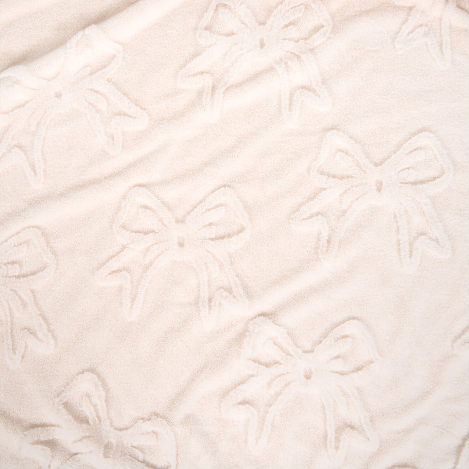 Bow Faux Fur Throw Ivory Image 2