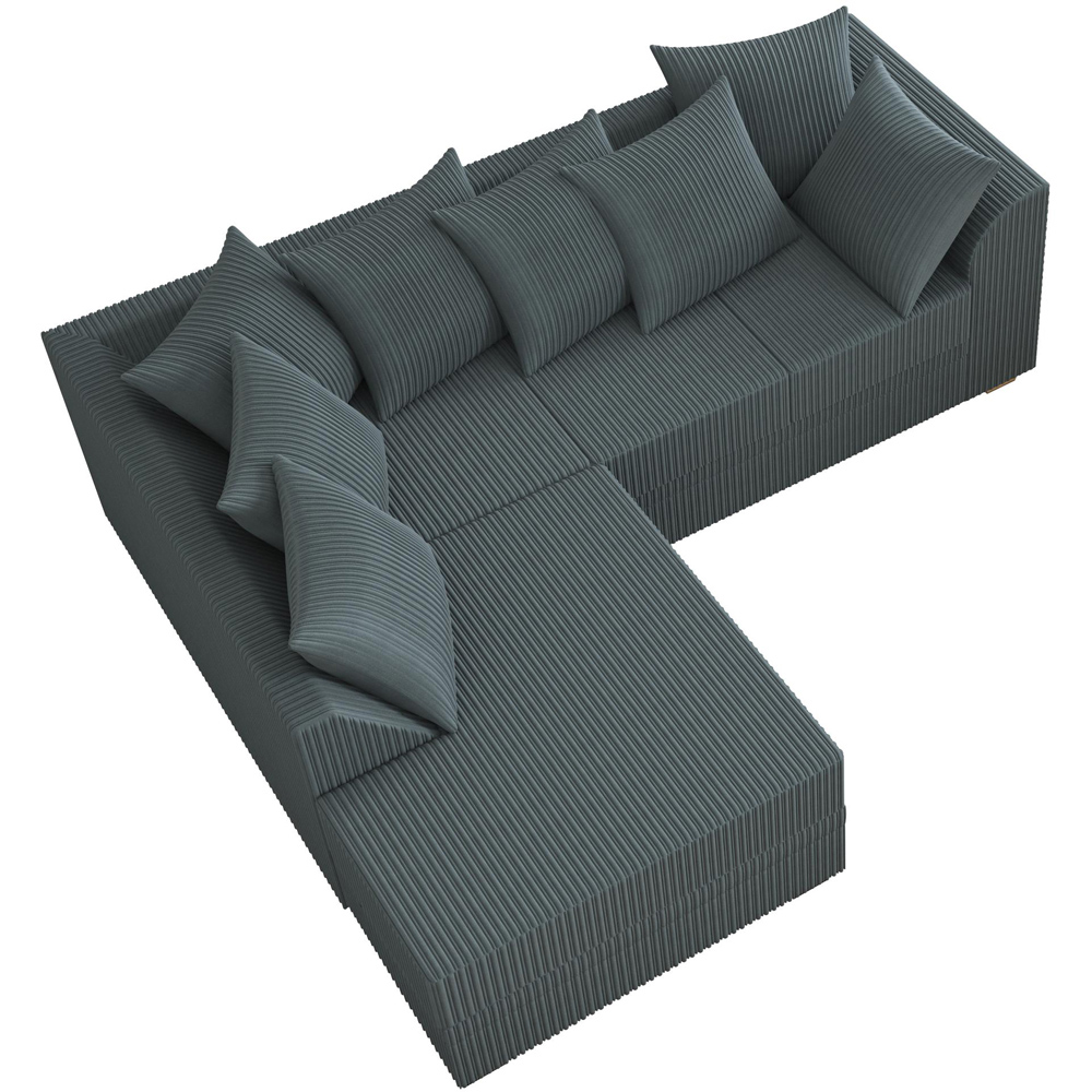 Modo 3 Seater Charcoal Jumbo Cord Left Hand Scatter Back L-Shape Corner Sofa Image 4