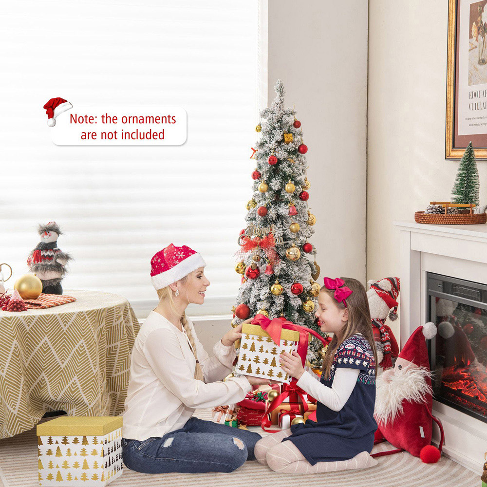 Costway Pre Lit Slim Pencil LED Artificial Christmas Tree 4ft Image 6