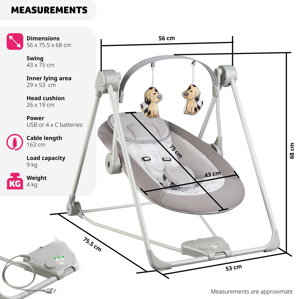 Tectake 5 Speed Adjustable Baby Rocker Image 8