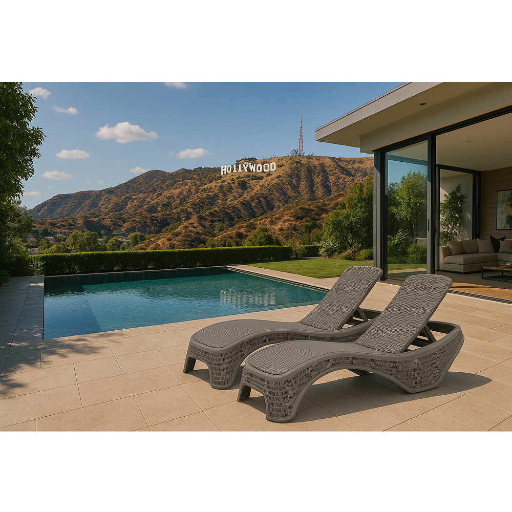 Centurion Supports Maldives Warm Grey Rattan Adjustable Sun Lounger Image 6
